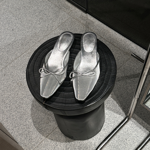 Madly silver mesh mule ♩