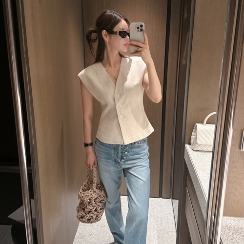 Rand linen vest