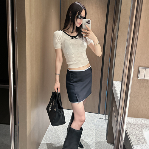 Low-rise layered skirt