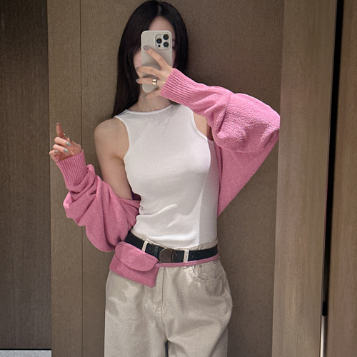 Try linen bolero cardigan