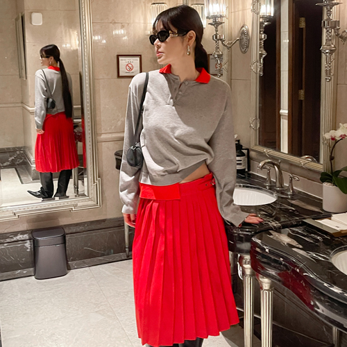 Pato two-tone collar knit
