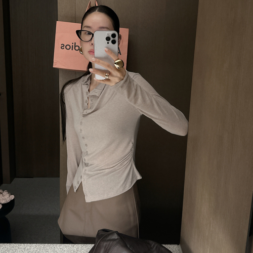 Tone button cardigan