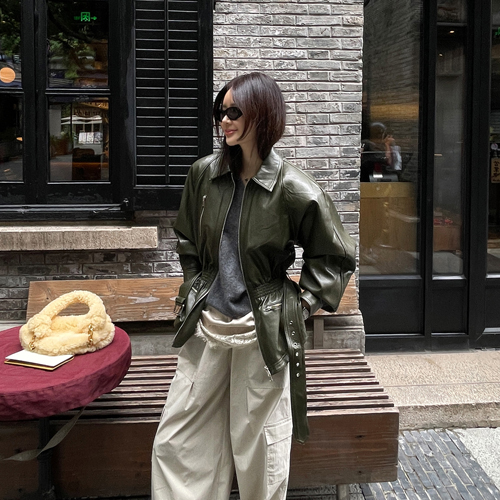 Maire leather trench coat