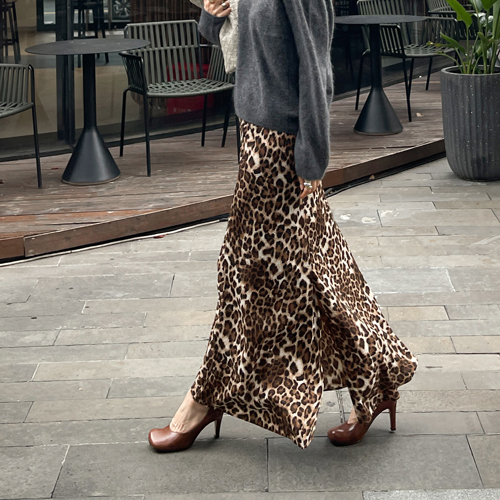 Emilly leopard long skirt
