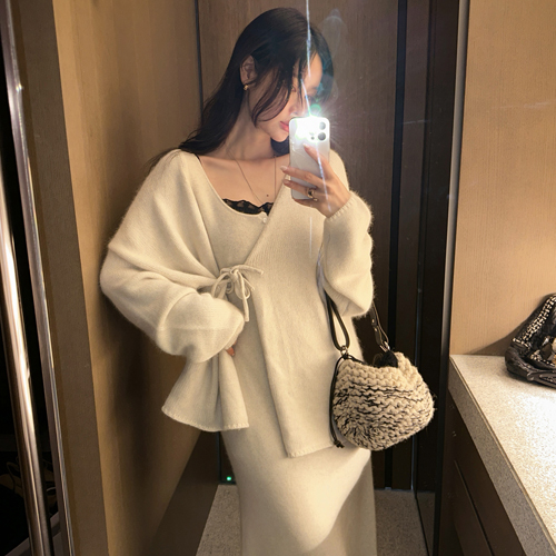 Duel robe wool cardigan