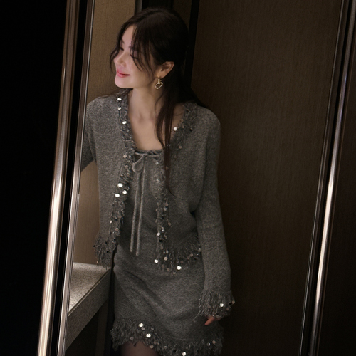Rodin spangle wool cardigan (wool100%)
