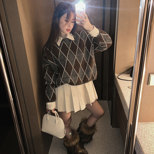 Mett argyle wool knit