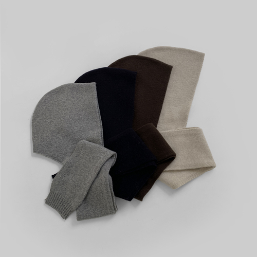 Yak pine wool hood muffler