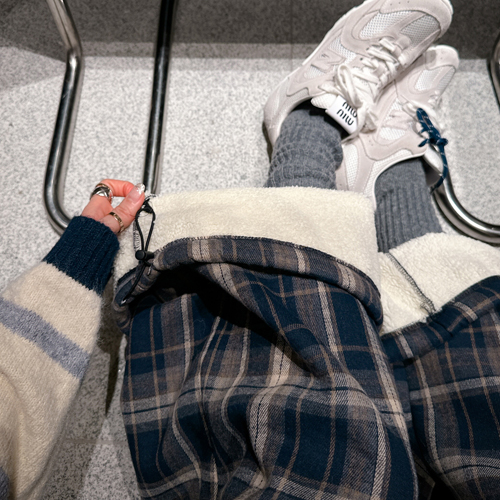 Camp fleece gimo check pants