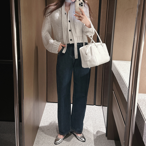 Tuning buckle denim pants