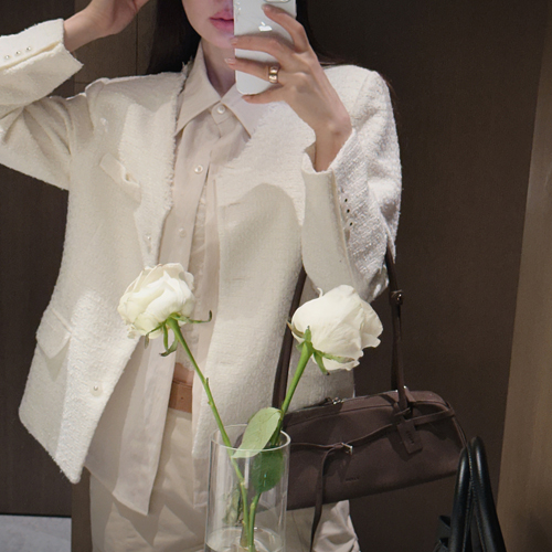 Draw shirt tweed jacket