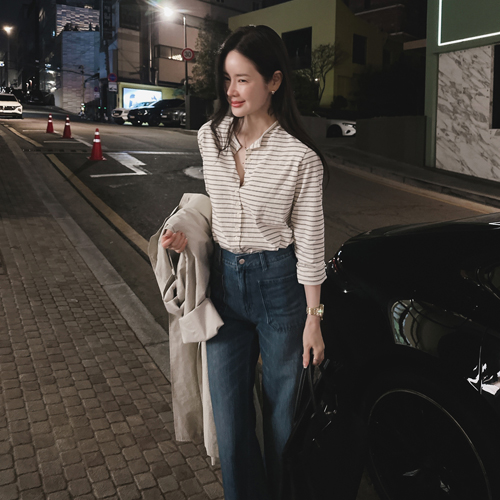 Vibe round stripe tee