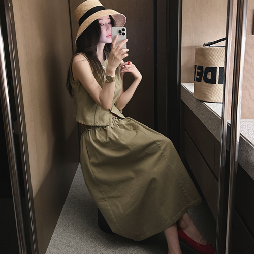 Visco cotton flare skirt