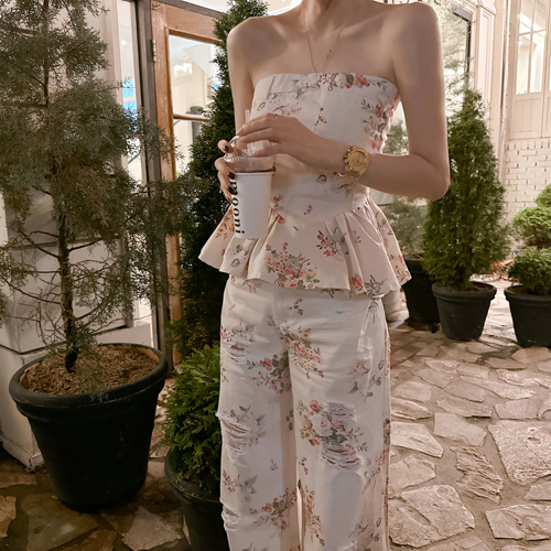 Flood flower tube top