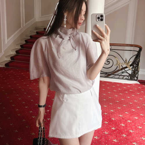 Fairy tencel tie blouse