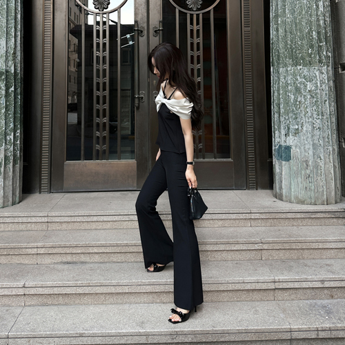 Curd boots-cut pants