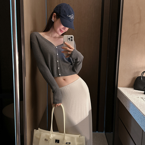 Vista button slim cardigan
