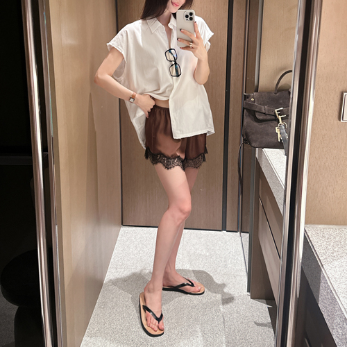 Fine satin lace shorts
