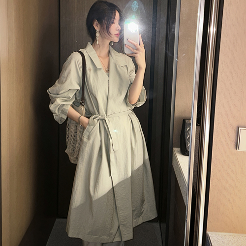 Enver poly trench coat