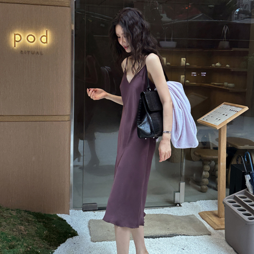 Tomi scallop jasu slip dress