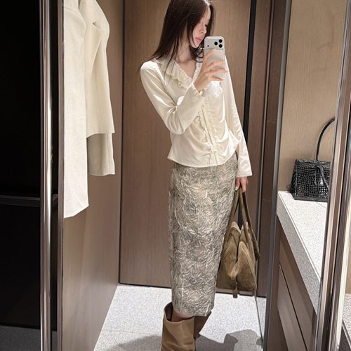 Grass wrinkle skirt