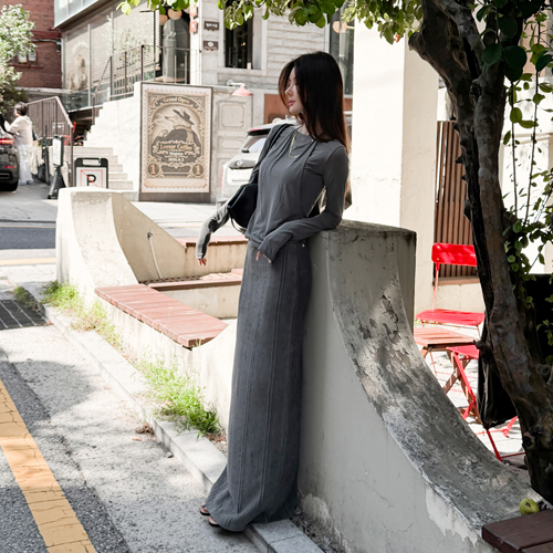 Nive corduroy long skirt