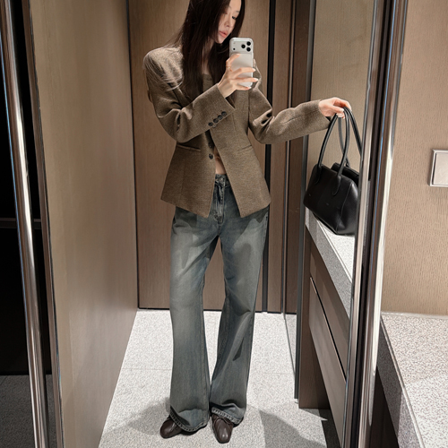 Luze brush denim pants