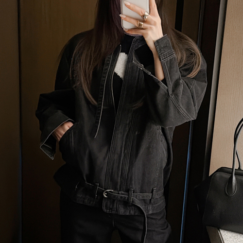 Molten black denim jacket
